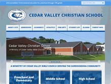Tablet Screenshot of cedarvalleychristianschool.org